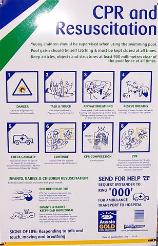 POOL CPR PVC SAFETY SIGN